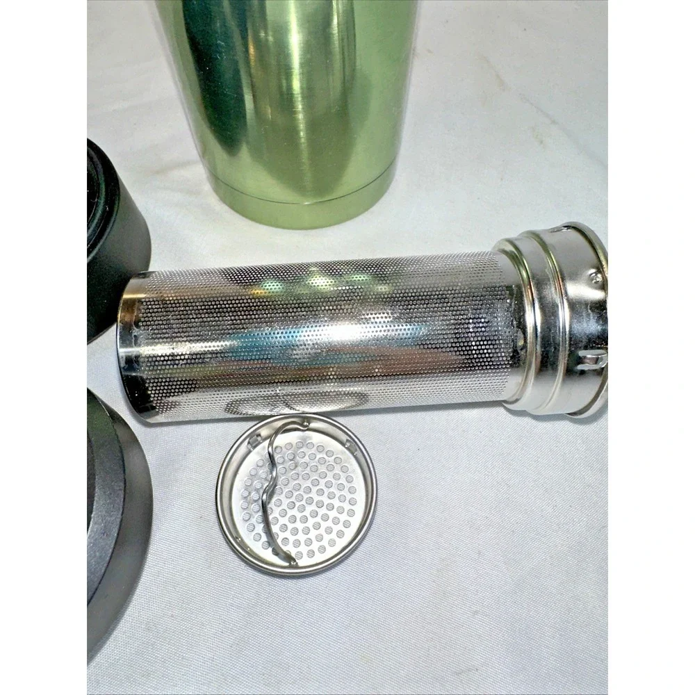 Teavana Contour 16 oz Green Stainless Tumbler - COMPLETE with Infuser Basket
